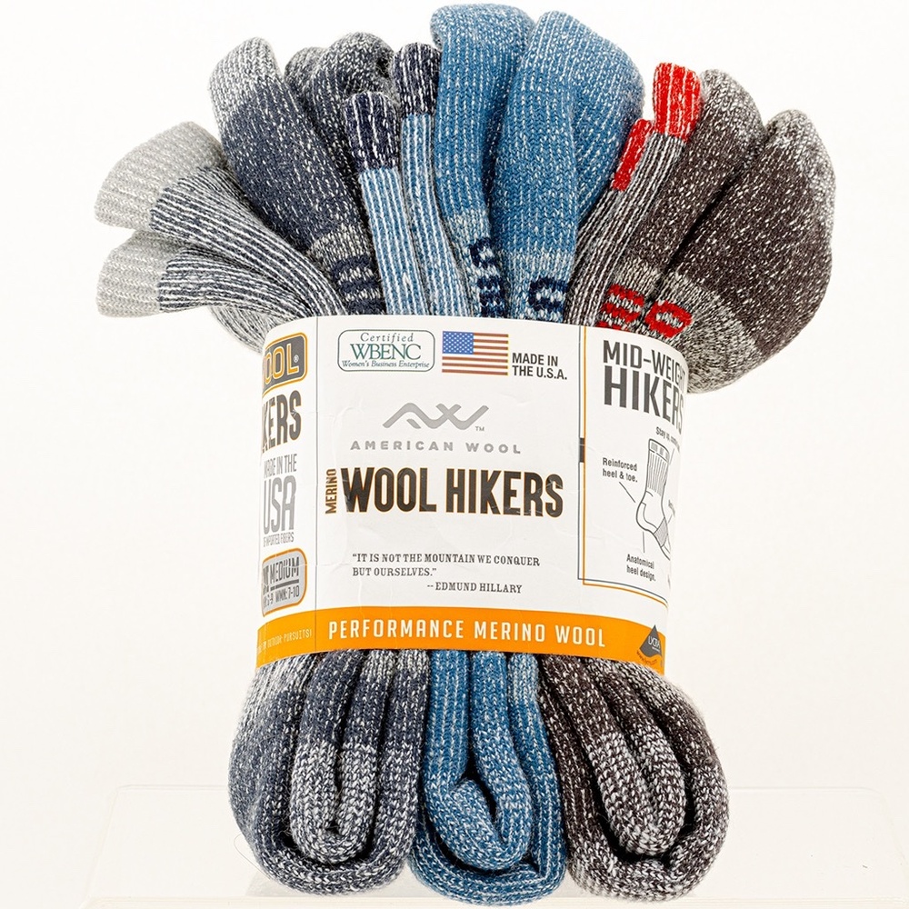 OMNI WOOL MENS WOOL HIKERS SOCKS 3 PACK NEW NWT